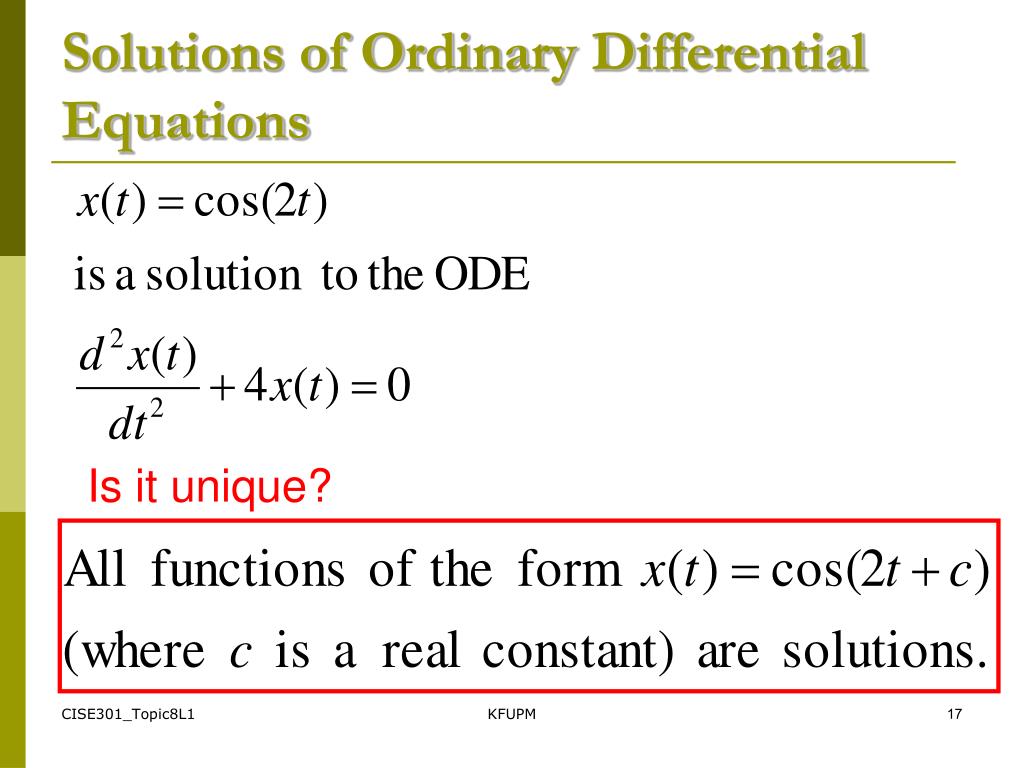 what is solution ordinary differential equations